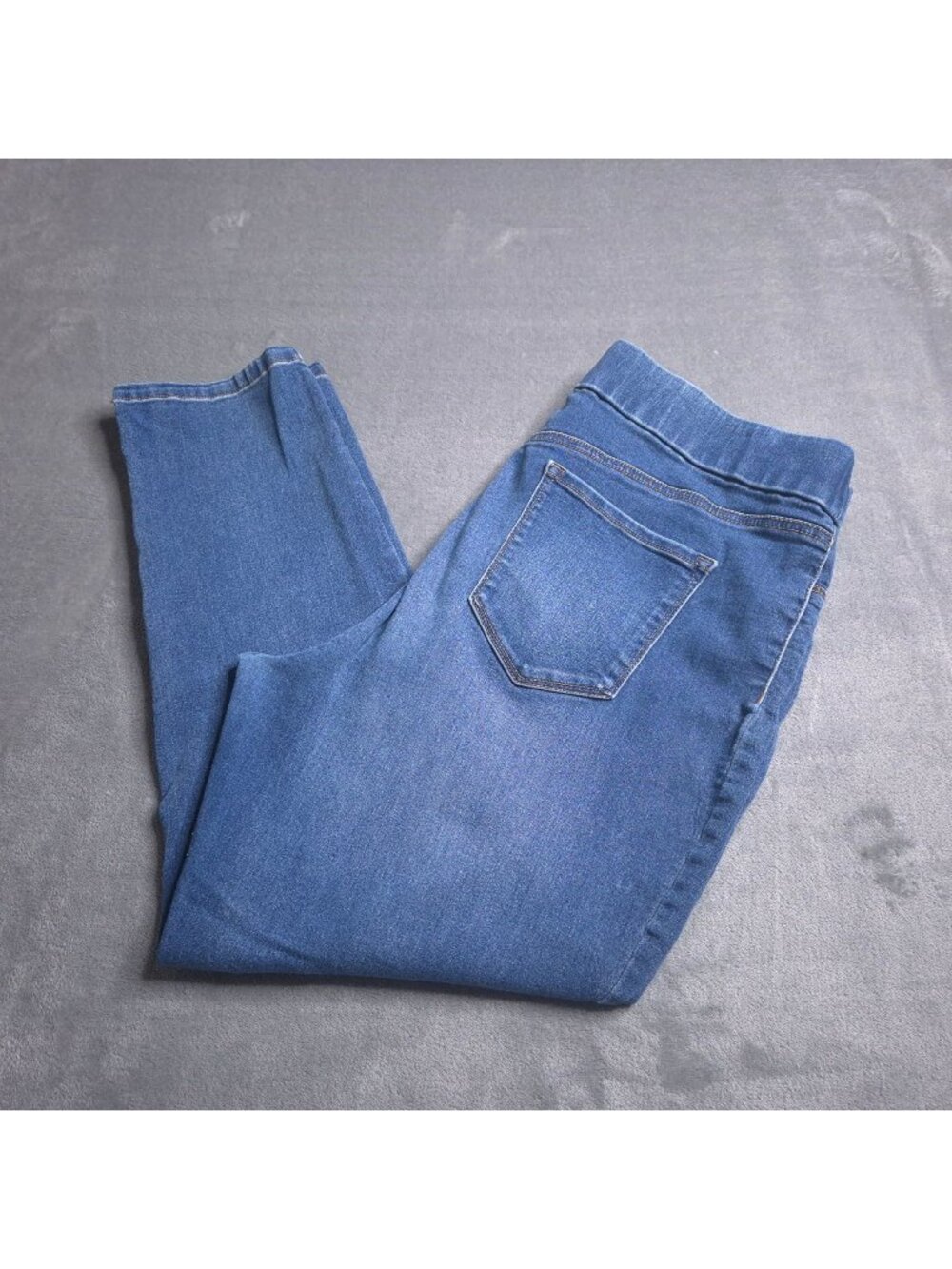 Nine West Heidi Pull-On Skinny Crop Jeans 16 Medium Wash High Rise Stretch